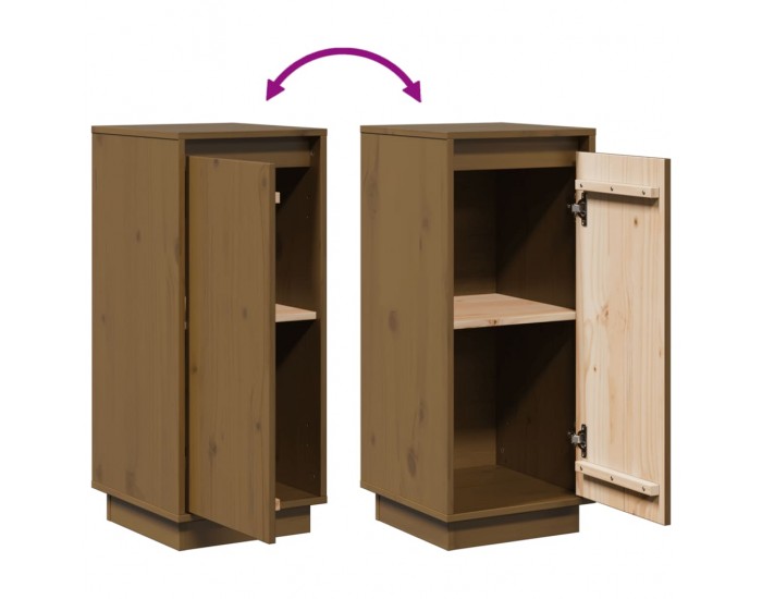 Sonata H Сайдборди, 2 бр, меденокафяви, 31,5x34x75 см, бор масив