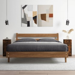 Sonata H Сайдборд, опушен дъб, 30x30x70 см, инженерно дърво - Шкафове, Витрини, Модулни секции