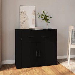 Sonata H Сайдборд, черен, 80x33x70 см, инженерно дърво - Шкафове, Витрини, Модулни секции