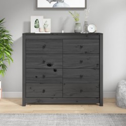 Sonata H Страничен шкаф сив 100x40x90 см борово дърво масив - Шкафове, Витрини, Модулни секции