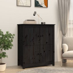 Sonata H Сайдборд, черен, 83x41,5x100 см, бор масив - Шкафове, Витрини, Модулни секции