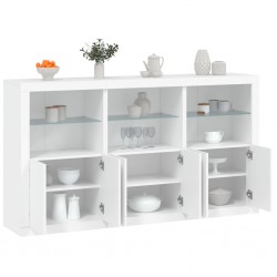 Sonata H Сайдборд с LED светлини, бял, 181,5x37x100 см - Шкафове, Витрини, Модулни секции