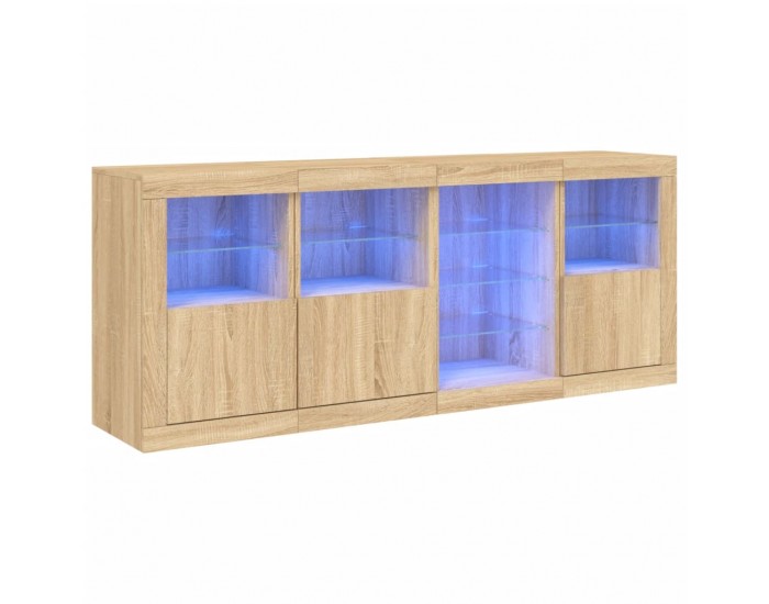 Sonata H Сайдборд с LED светлини, сонома дъб, 164x37x67 см Sonata H Сайдборд с LED светлини, сонома дъб, 164x37x67 см
