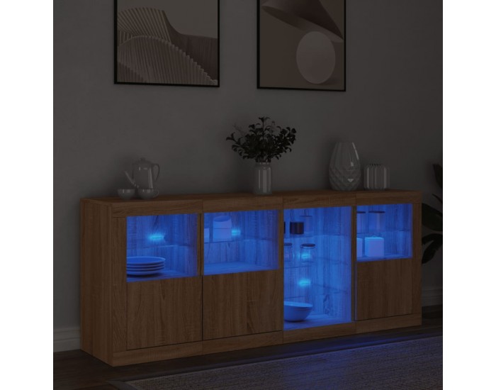Sonata H Сайдборд с LED светлини, сонома дъб, 164x37x67 см Sonata H Сайдборд с LED светлини, сонома дъб, 164x37x67 см