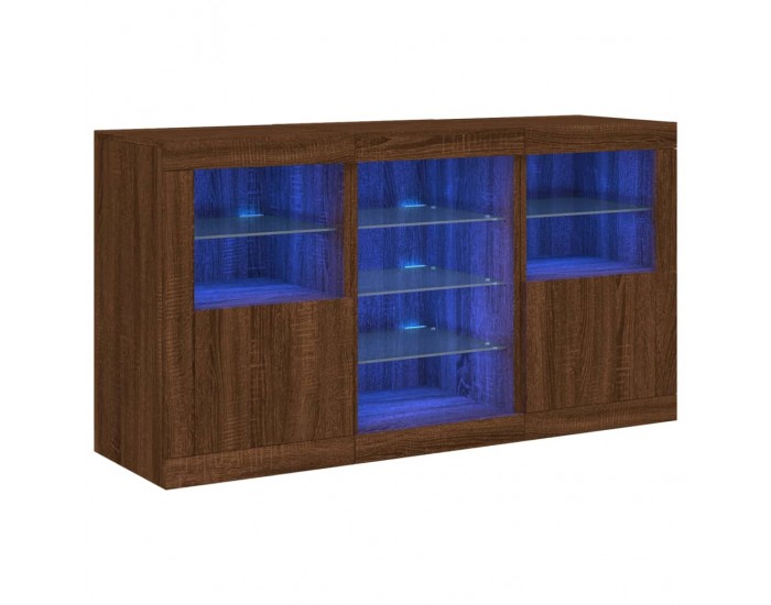 Sonata H Сайдборд с LED светлини, кафяв дъб, 123x37x67 см Sonata H Сайдборд с LED светлини, кафяв дъб, 123x37x67 см
