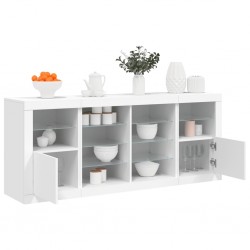 Sonata H Сайдборд с LED светлини, бял, 163x37x67 см - Шкафове, Витрини, Модулни секции