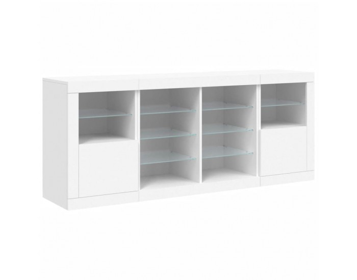 Sonata H Сайдборд с LED светлини, бял, 163x37x67 см Sonata H Сайдборд с LED светлини, бял, 163x37x67 см