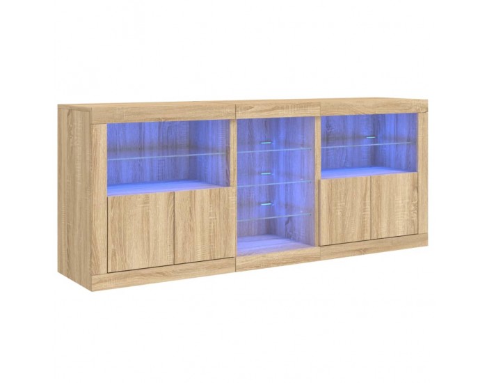 Sonata H Сайдборд с LED светлини, сонома дъб, 162x37x67 см Sonata H Сайдборд с LED светлини, сонома дъб, 162x37x67 см