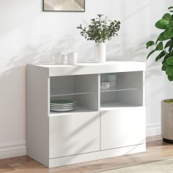 Sonata H Сайдборд с LED светлини, бял, 81x37x67 см - Шкафове, Витрини, Модулни секции
