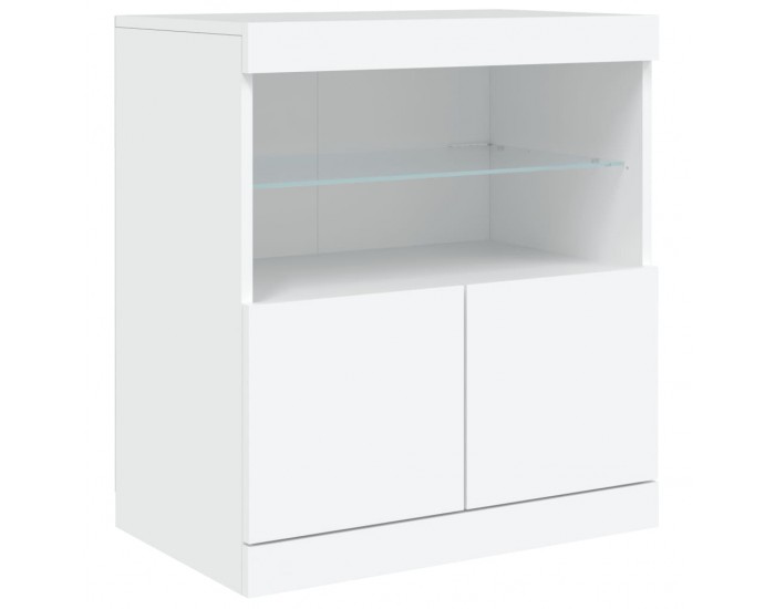 Sonata H Сайдборд с LED светлини, бял, 60x37x67 см Sonata H Сайдборд с LED светлини, бял, 60x37x67 см