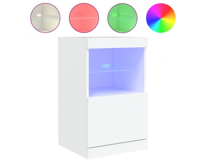 Sonata H Сайдборд с LED светлини, бял, 41x37x67 см Sonata H Сайдборд с LED светлини, бял, 41x37x67 см