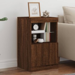 Sonata H Сайдборд с LED светлини, кафяв дъб, 41x37x67 см - Шкафове, Витрини, Модулни секции