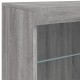 Sonata H Сайдборд с LED светлини, сив сонома, 60,5x37x67 см