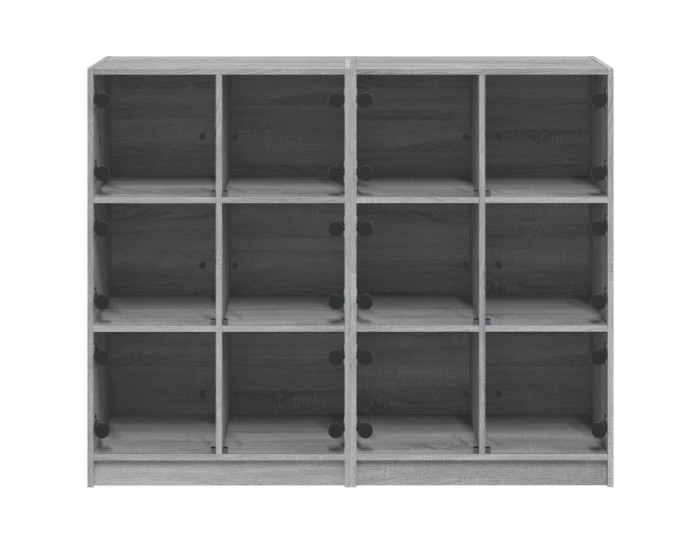 Sonata H Библиотека с врати сив сонома 136x37x109 см инженерно дърво