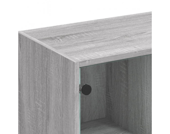 Sonata H Библиотека с врати сив сонома 136x37x109 см инженерно дърво
