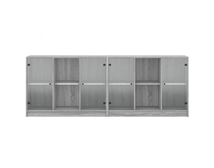 Sonata H Библиотека с врати сив сонома 204x37x75 см инженерно дърво