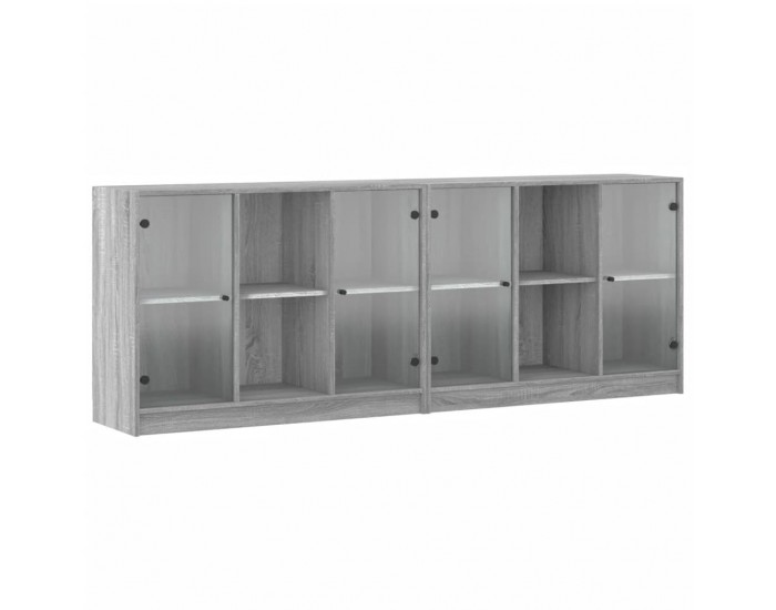 Sonata H Библиотека с врати сив сонома 204x37x75 см инженерно дърво