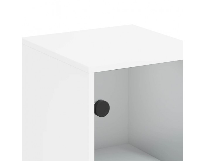 Sonata H Висок шкаф със стъклени врати, бял, 35x37x120 см