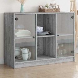 Sonata H Сайдборд, сив сонома, 102x37x75,5 см, инженерно дърво - Шкафове, Витрини, Модулни секции