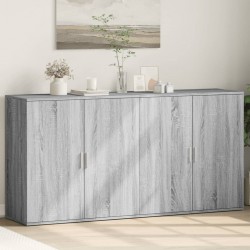 Sonata H Сайдборди, 2 бр, сив сонома, 79x38x80 см, инженерно дърво - Шкафове, Витрини, Модулни секции