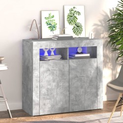 Sonata H Сайдборд с LED светлини, бетонно сив, 80x35x75 см - Шкафове, Витрини, Модулни секции