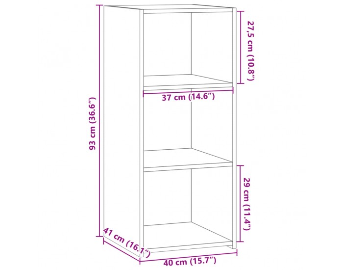 Sonata H Бюфет, кафяв дъб, 40x41x93 см, инженерно дърво