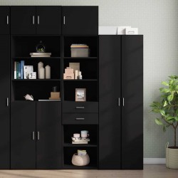 Sonata H Тесен шкаф за съхранение черен 50x42,5x225 см инженерно дърво - Шкафове, Витрини, Модулни секции