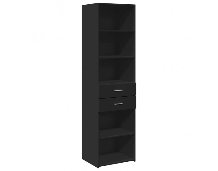 Sonata H Тесен шкаф за съхранение черен 50x42,5x225 см инженерно дърво Sonata H Тесен шкаф за съхранение черен 50x42,5x225 см инженерно дърво