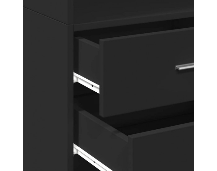 Sonata H Тесен шкаф за съхранение черен 50x42,5x225 см инженерно дърво Sonata H Тесен шкаф за съхранение черен 50x42,5x225 см инженерно дърво