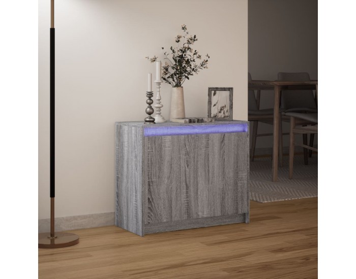 Sonata H Сайдборд с LED, сив сонома, 72x34x61 см, инженерно дърво Sonata H Сайдборд с LED, сив сонома, 72x34x61 см, инженерно дърво