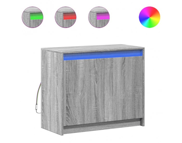 Sonata H Сайдборд с LED, сив сонома, 72x34x61 см, инженерно дърво Sonata H Сайдборд с LED, сив сонома, 72x34x61 см, инженерно дърво