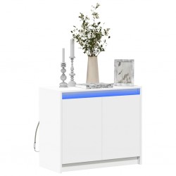 Sonata H Сайдборд с LED, бял, 72x34x61 см, инженерно дърво - Шкафове, Витрини, Модулни секции