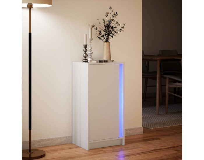 Sonata H Сайдборд с LED, бял, 42,5x34x85 см, инженерно дърво Sonata H Сайдборд с LED, бял, 42,5x34x85 см, инженерно дърво