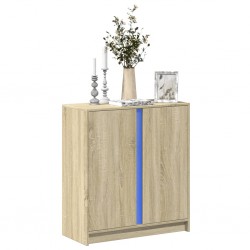 Sonata H Сайдборд с LED, дъб сонома, 77x34x85 см, инженерно дърво - Шкафове, Витрини, Модулни секции