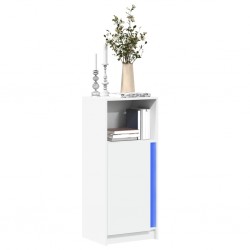 Sonata H Сайдборд с LED, бял, 42,5x34x100 см, инженерно дърво - Шкафове, Витрини, Модулни секции