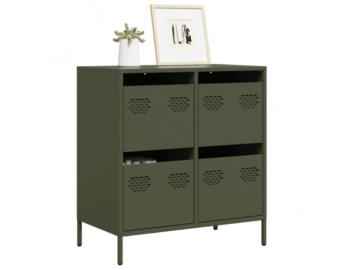 Sonata H Бюфет, маслиненозелен, 68x39x73,5 см, студеновалцувана стомана
