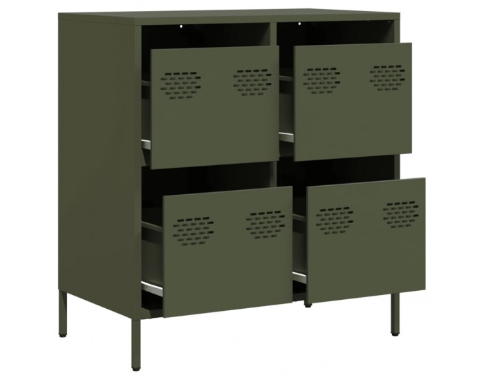 Sonata H Бюфет, маслиненозелен, 68x39x73,5 см, студеновалцувана стомана