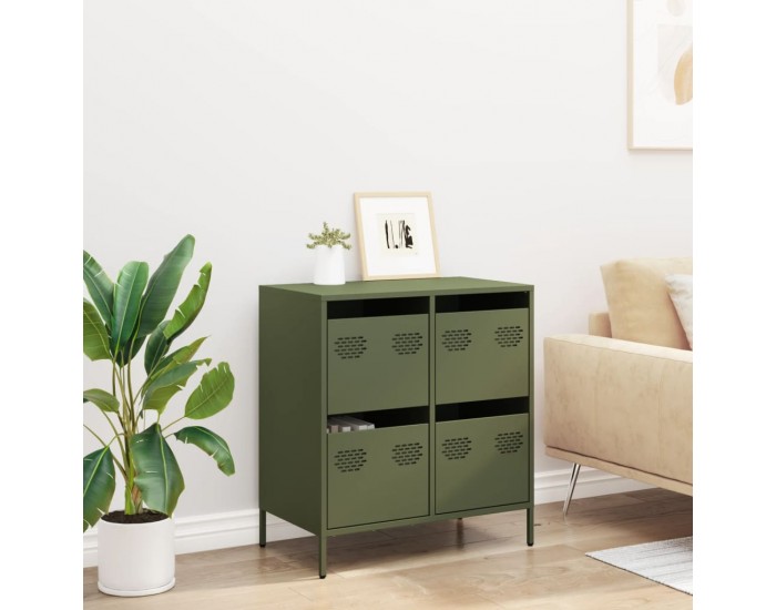 Sonata H Бюфет, маслиненозелен, 68x39x73,5 см, студеновалцувана стомана