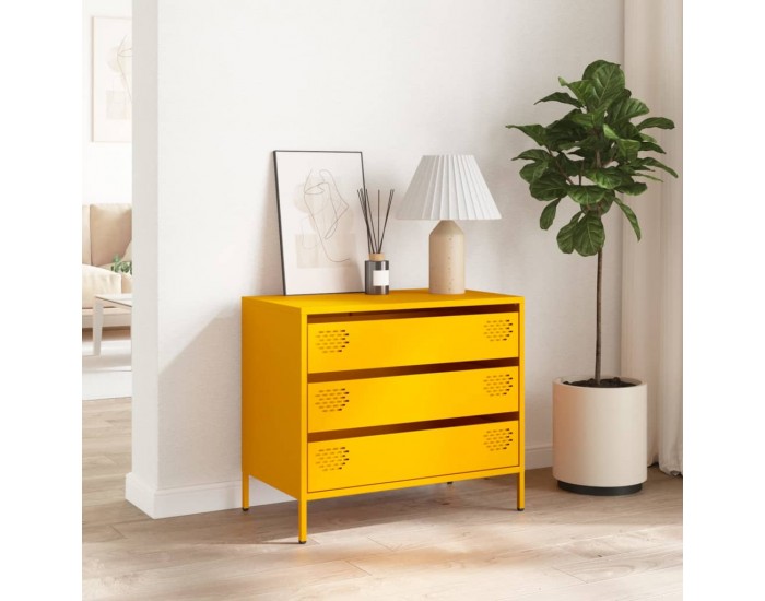 Sonata H Бюфет, горчица жълто, 68x39x58,5 см, студеновалцувана стомана