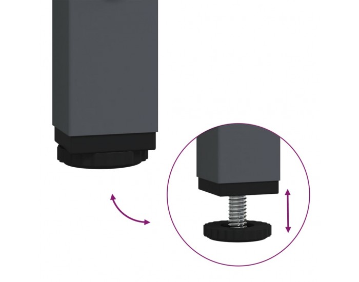 Sonata H Висок шкаф, антрацит, 68x39x103,5 см, стомана