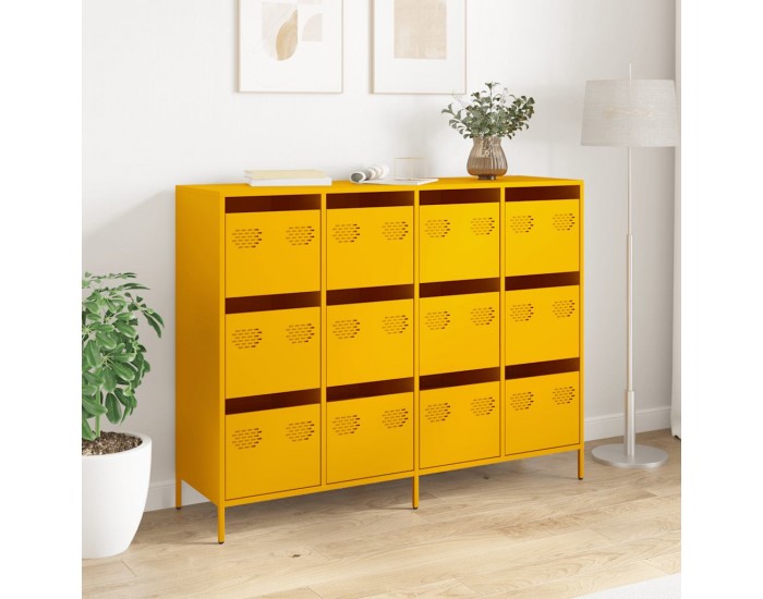 Sonata H Бюфет, горчица жълто, 135x39x103,5см, студеновалцувана стомана