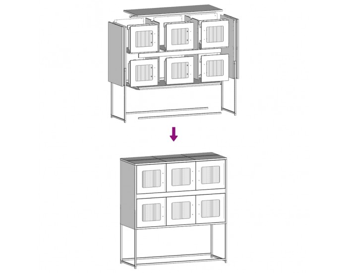 Sonata H Бюфет, антрацит, 100,5x39x107 см, студеновалцувана стомана Sonata H Бюфет, антрацит, 100,5x39x107 см, студеновалцувана стомана