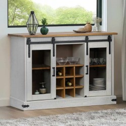 Sonata H Шкаф HALDEN 2 плъзгащи се врати бял 112x40x80 cm - Шкафове, Витрини, Модулни секции