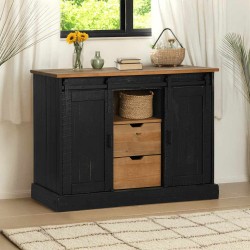 Sonata H Шкаф HALDEN 2 плъзгащи се врати черен 112x40x80 cm - Шкафове, Витрини, Модулни секции