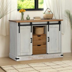 Sonata H Шкаф HALDEN 2 плъзгащи се врати бял 112x40x80 cm - Шкафове, Витрини, Модулни секции