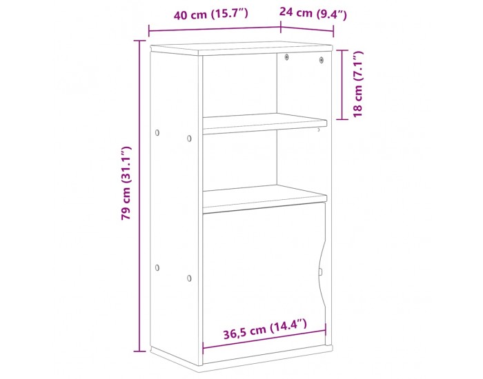 Sonata H Страничен шкаф ODDA White 40x24x79 cm Масивна дървесина Бор Sonata H Страничен шкаф ODDA White 40x24x79 cm Масивна дървесина Бор