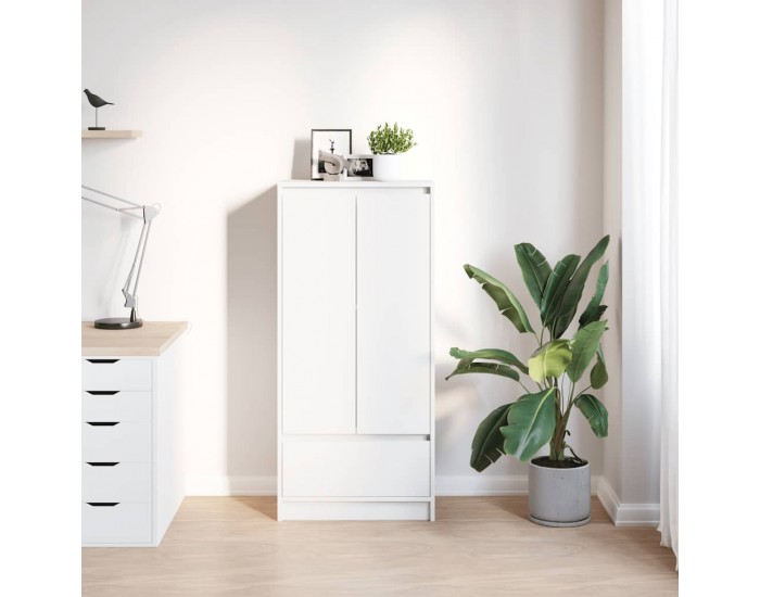 Sonata H Шкаф с чекмедже, бели, 55,5x34x119,5 см, инженерно дърво