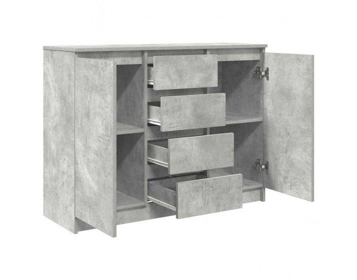 Sonata H Бюфет с чекмеджета, бетонно сив, 100,5x35x76см, инженерно дърво Sonata H Бюфет с чекмеджета, бетонно сив, 100,5x35x76см, инженерно дърво