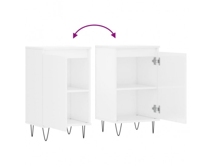 Sonata H Бюфети 2 бр бял гланц 40x35x70 см инженерно дърво