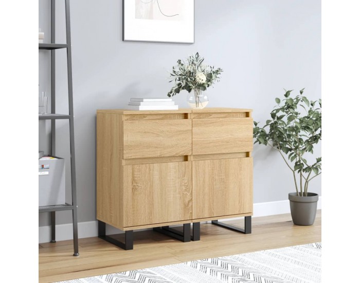 Sonata H Бюфети 2 бр дъб сонома 40x35x70 см инженерно дърво